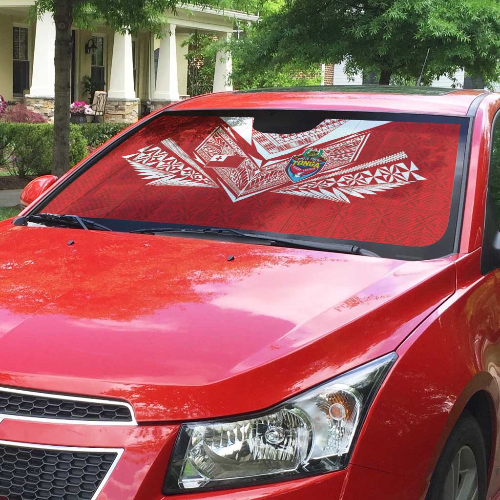 Tonga Rugby Auto Sun Shade Ngatu Motifs and Pacific Patterns LT03 - Polynesian Pride