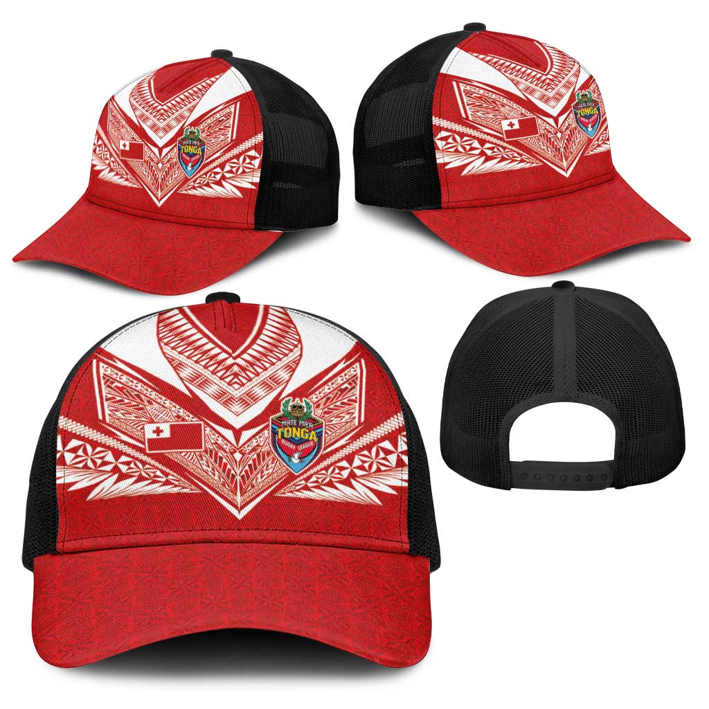 Tonga Rugby Baseball Net Cap Ngatu Motifs and Pacific Patterns LT03 - Polynesian Pride