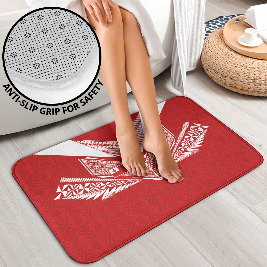 Tonga Rugby Bathroom Set Ngatu Motifs and Pacific Patterns LT03 - Polynesian Pride