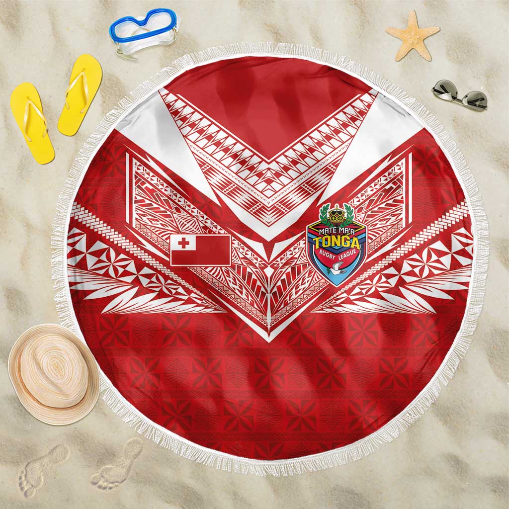 Tonga Rugby Beach Blanket Ngatu Motifs and Pacific Patterns LT03 One Size 150cm Red - Polynesian Pride