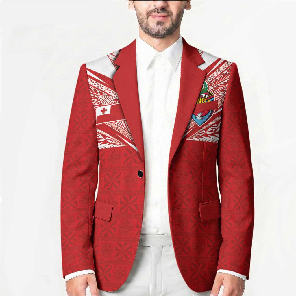 Custom Tonga Rugby Blazer Ngatu Motifs and Pacific Patterns LT03 - Polynesian Pride
