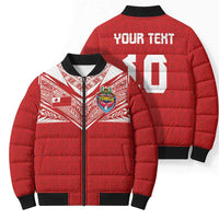 Custom Tonga Rugby Bomber Puffer Jacket Ngatu Motifs and Pacific Patterns LT03 - Polynesian Pride