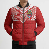 Custom Tonga Rugby Bomber Puffer Jacket Ngatu Motifs and Pacific Patterns LT03 - Polynesian Pride
