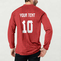 Custom Tonga Rugby Button Sweatshirt Ngatu Motifs and Pacific Patterns LT03 - Polynesian Pride