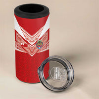 Custom Tonga Rugby 4 in 1 Can Cooler Tumbler Ngatu Motifs and Pacific Patterns LT03 - Polynesian Pride