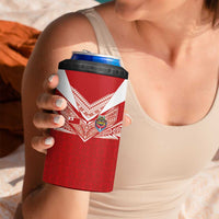 Custom Tonga Rugby 4 in 1 Can Cooler Tumbler Ngatu Motifs and Pacific Patterns LT03 - Polynesian Pride