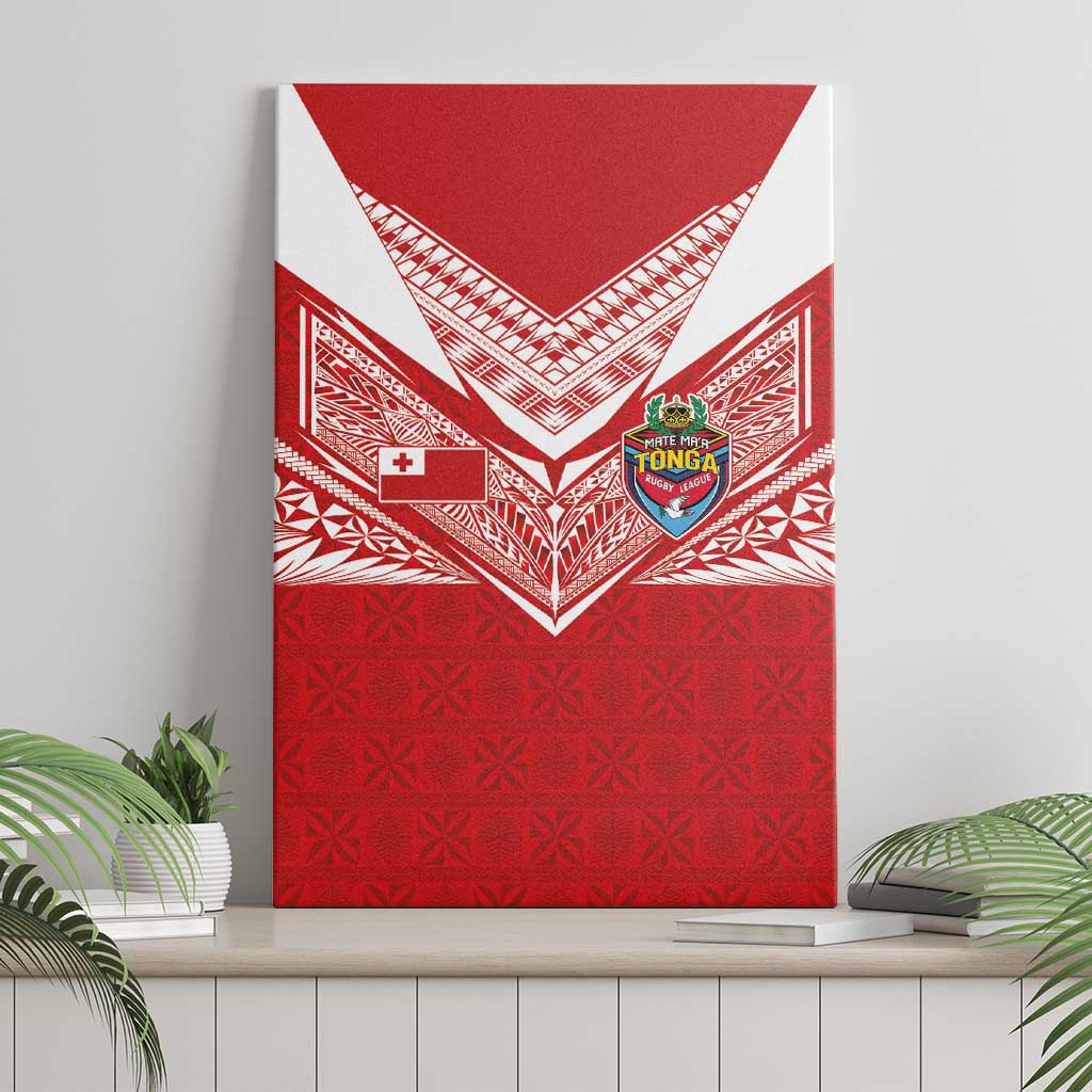 Tonga Rugby Canvas Wall Art Ngatu Motifs and Pacific Patterns LT03 - Polynesian Pride