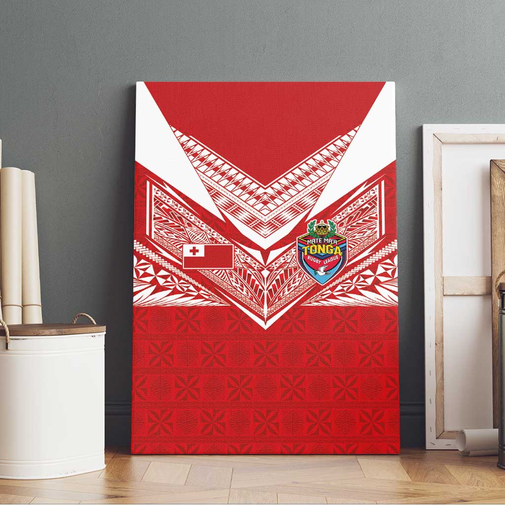 Tonga Rugby Canvas Wall Art Ngatu Motifs and Pacific Patterns LT03 - Polynesian Pride