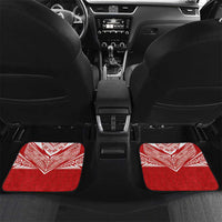 Custom Tonga Rugby Car Mats Ngatu Motifs and Pacific Patterns LT03 Set 2pcs - Back Red - Polynesian Pride