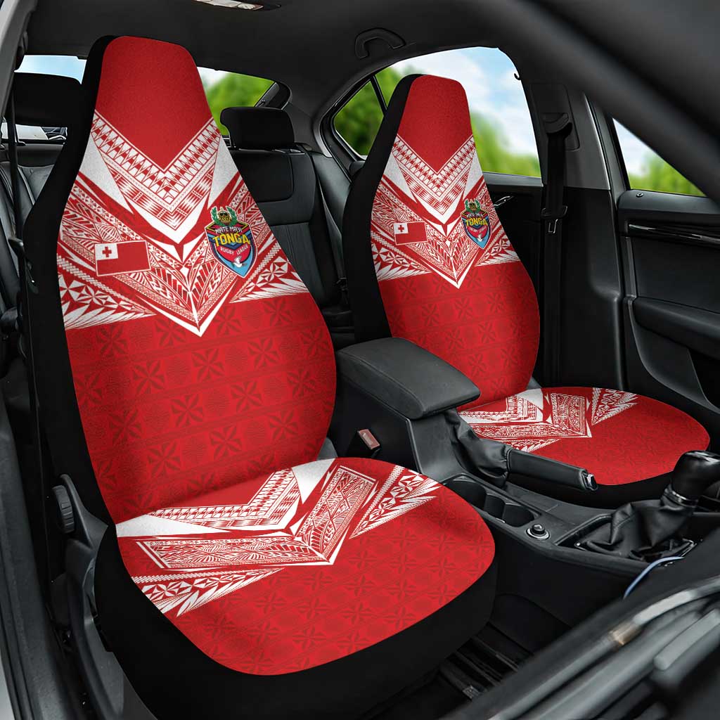 Tonga Rugby Car Seat Cover Ngatu Motifs and Pacific Patterns LT03 One Size Red - Polynesian Pride