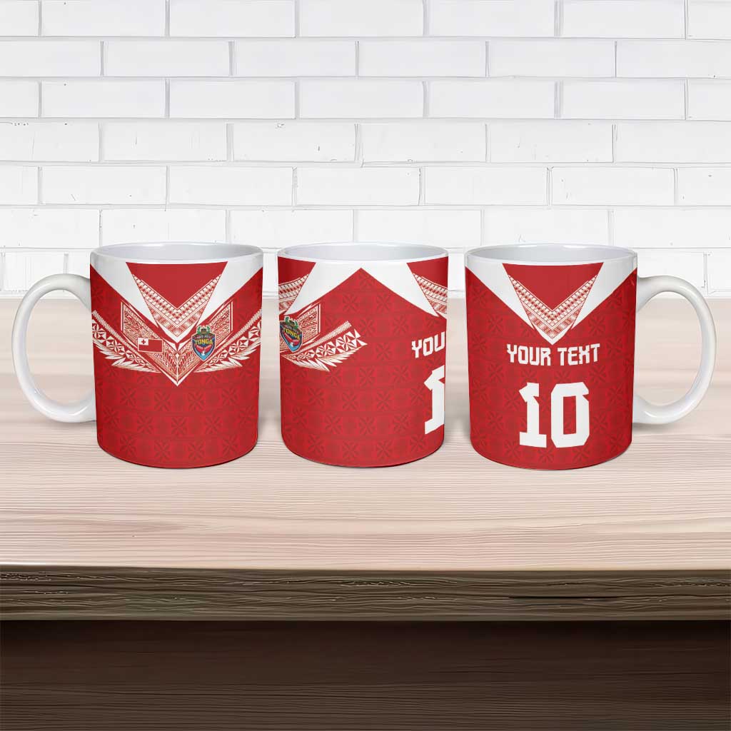 Custom Tonga Rugby Ceramic Mug Ngatu Motifs and Pacific Patterns LT03 - Polynesian Pride