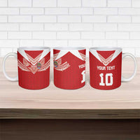 Custom Tonga Rugby Ceramic Mug Ngatu Motifs and Pacific Patterns LT03 - Polynesian Pride