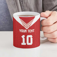 Custom Tonga Rugby Ceramic Mug Ngatu Motifs and Pacific Patterns LT03 - Polynesian Pride