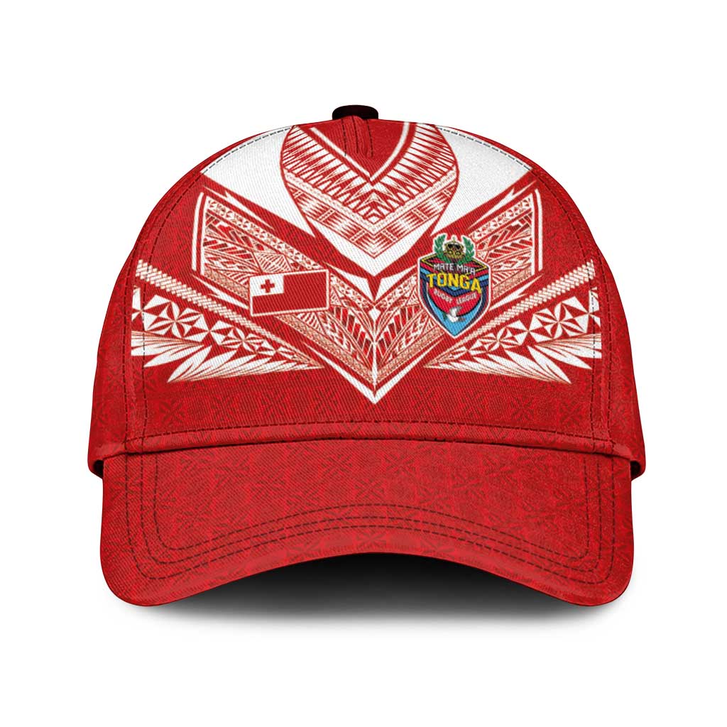 Tonga Rugby Classic Cap Ngatu Motifs and Pacific Patterns LT03 Universal Fit Red - Polynesian Pride
