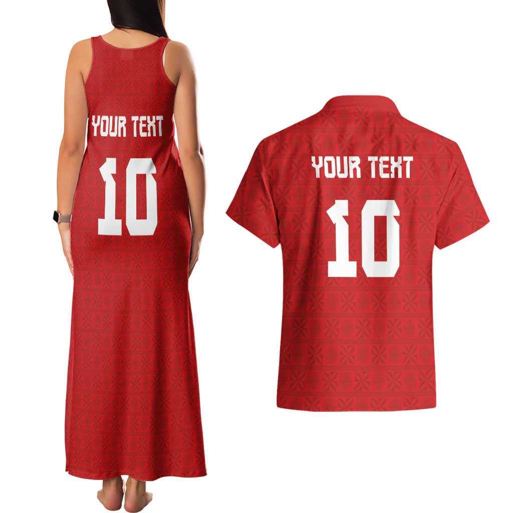 Custom Tonga Rugby Couples Matching Tank Maxi Dress and Hawaiian Shirt Ngatu Motifs and Pacific Patterns LT03 - Polynesian Pride