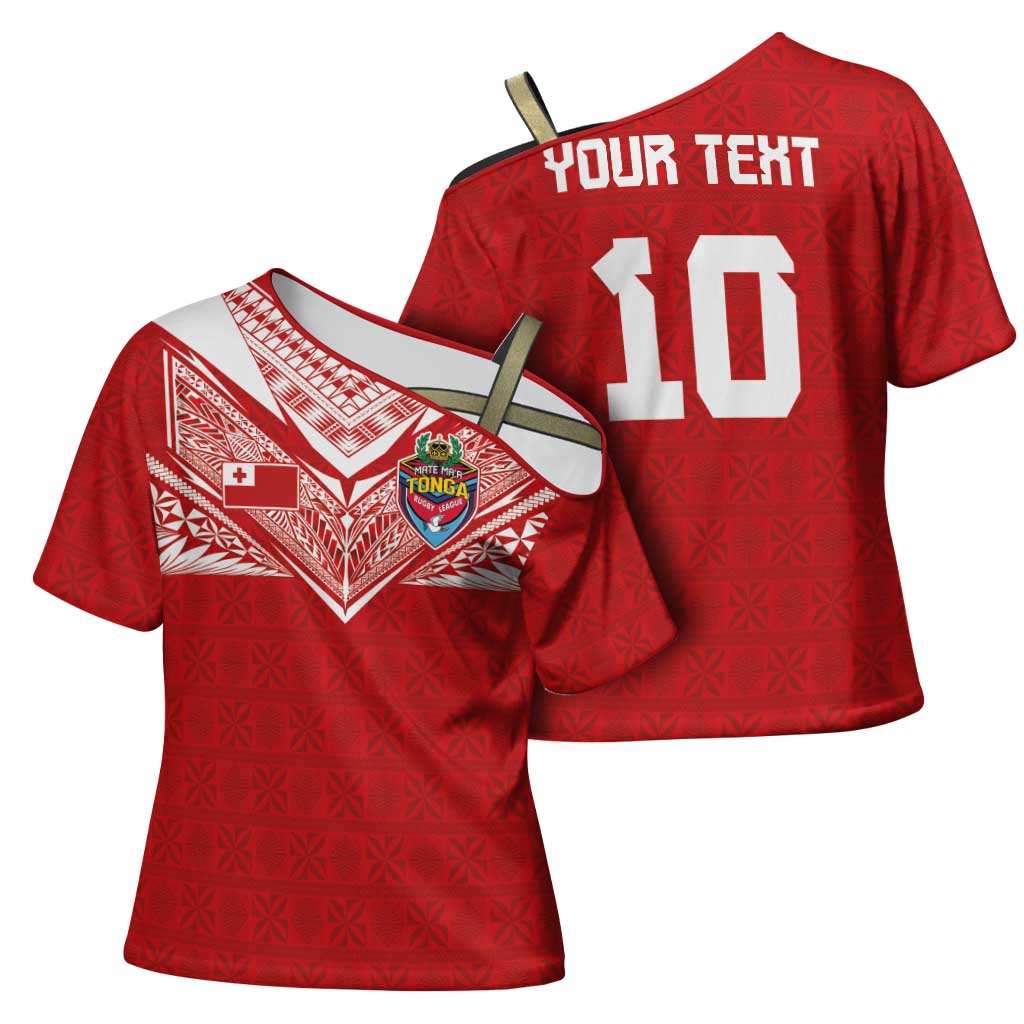 Custom Tonga Rugby Cross Shoulder Shirt Ngatu Motifs and Pacific Patterns LT03 - Polynesian Pride