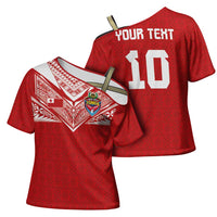 Custom Tonga Rugby Cross Shoulder Shirt Ngatu Motifs and Pacific Patterns LT03 - Polynesian Pride