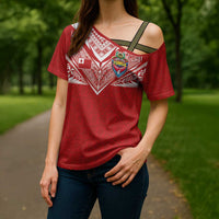 Custom Tonga Rugby Cross Shoulder Shirt Ngatu Motifs and Pacific Patterns LT03 - Polynesian Pride