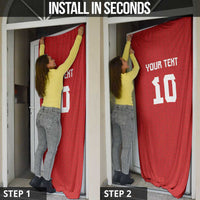 Custom Tonga Rugby Door Cover Ngatu Motifs and Pacific Patterns LT03 - Polynesian Pride