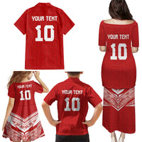 Custom Tonga Rugby Family Matching Puletasi and Hawaiian Shirt Ngatu Motifs and Pacific Patterns LT03 - Polynesian Pride