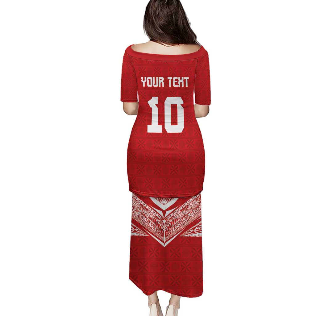 Custom Tonga Rugby Family Matching Puletasi and Hawaiian Shirt Ngatu Motifs and Pacific Patterns LT03 - Polynesian Pride