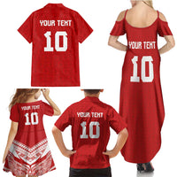Custom Tonga Rugby Family Matching Summer Maxi Dress and Hawaiian Shirt Ngatu Motifs and Pacific Patterns LT03 - Polynesian Pride