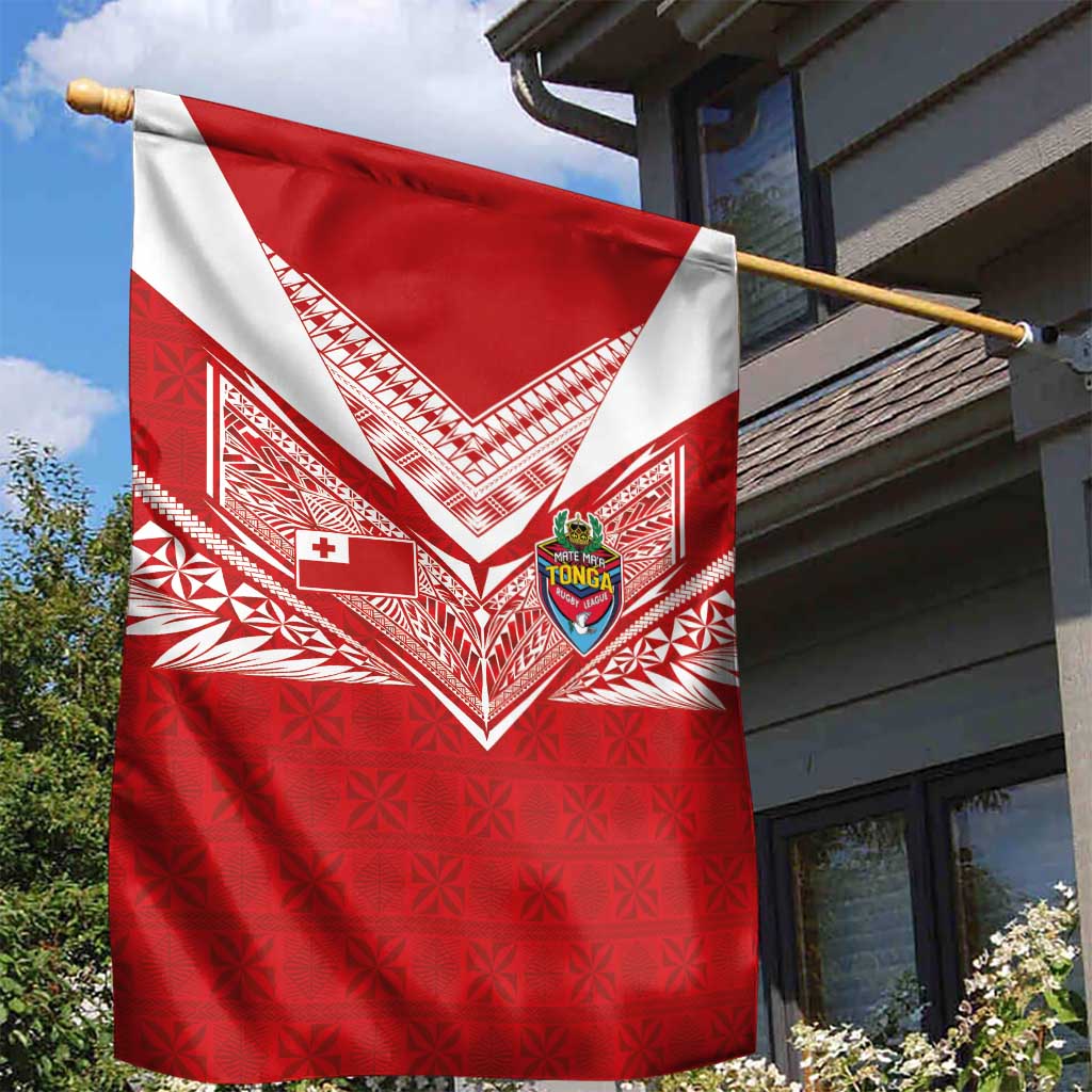 Tonga Rugby Garden Flag Ngatu Motifs and Pacific Patterns LT03 - Polynesian Pride