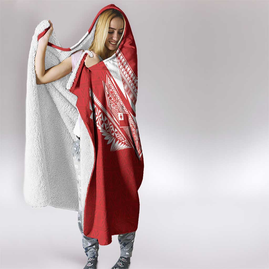 Tonga Rugby Hooded Blanket Ngatu Motifs and Pacific Patterns LT03 - Polynesian Pride