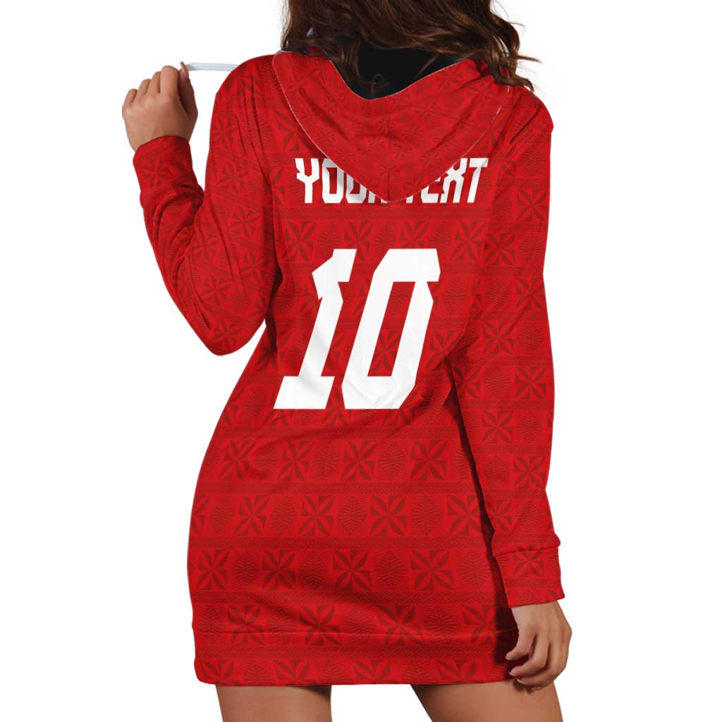 Custom Tonga Rugby Hoodie Dress Ngatu Motifs and Pacific Patterns LT03 - Polynesian Pride