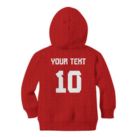 Custom Tonga Rugby Kid Hoodie Ngatu Motifs and Pacific Patterns