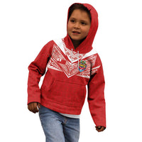 Custom Tonga Rugby Kid Hoodie Ngatu Motifs and Pacific Patterns