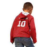 Custom Tonga Rugby Kid Hoodie Ngatu Motifs and Pacific Patterns