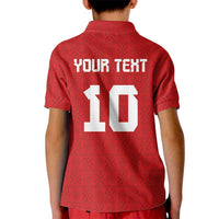 Custom Tonga Rugby Kid Polo Shirt Ngatu Motifs and Pacific Patterns LT03 - Polynesian Pride