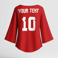 Custom Tonga Rugby Kimono Sleeve Blouse Ngatu Motifs and Pacific Patterns LT03 - Polynesian Pride