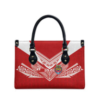 Tonga Rugby Leather Bag Ngatu Motifs and Pacific Patterns LT03 - Polynesian Pride