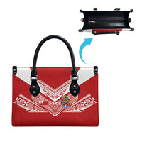 Tonga Rugby Leather Bag Ngatu Motifs and Pacific Patterns LT03 - Polynesian Pride