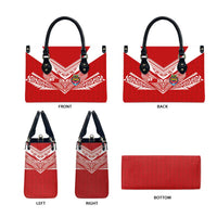 Tonga Rugby Leather Bag Ngatu Motifs and Pacific Patterns LT03 - Polynesian Pride
