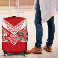 Tonga Rugby Luggage Cover Ngatu Motifs and Pacific Patterns LT03 Red - Polynesian Pride