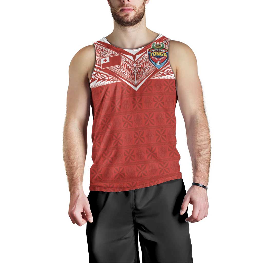 Custom Tonga Rugby Men Tank Top Ngatu Motifs and Pacific Patterns LT03 - Polynesian Pride