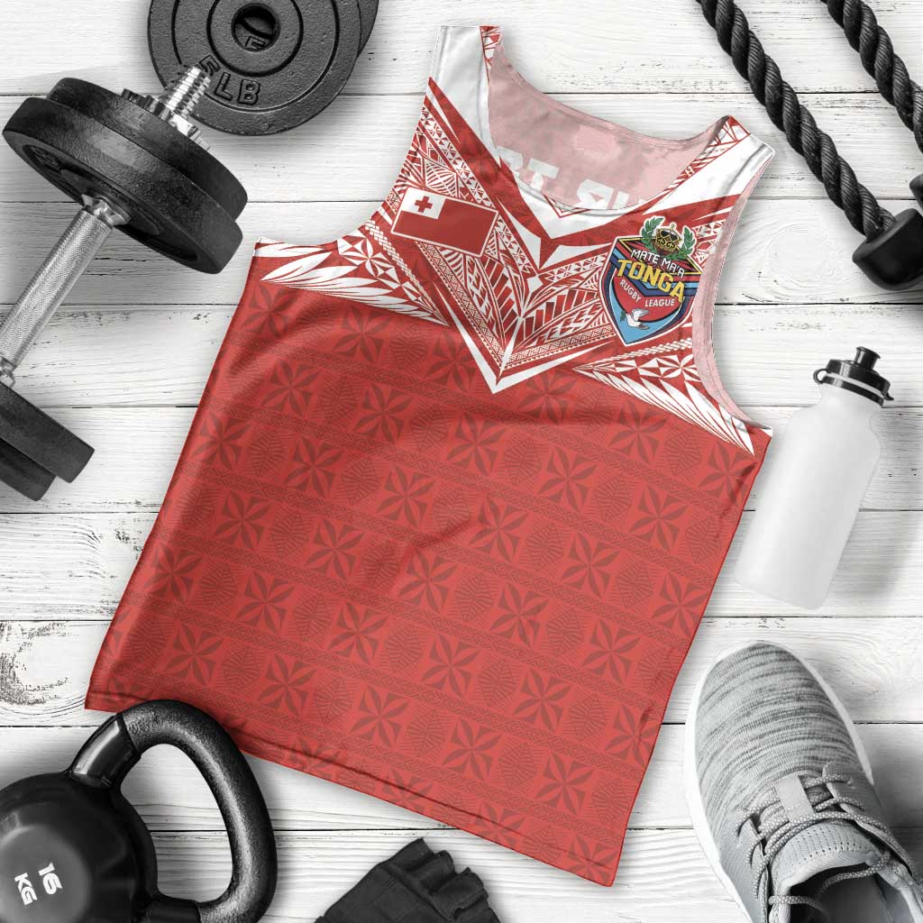 Custom Tonga Rugby Men Tank Top Ngatu Motifs and Pacific Patterns LT03 - Polynesian Pride