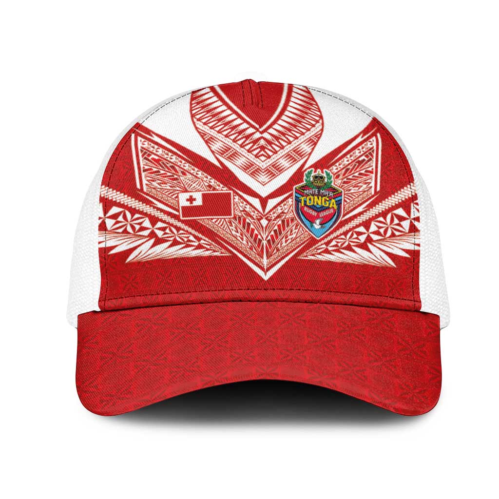 Tonga Rugby Mesh Trucker Cap Ngatu Motifs and Pacific Patterns