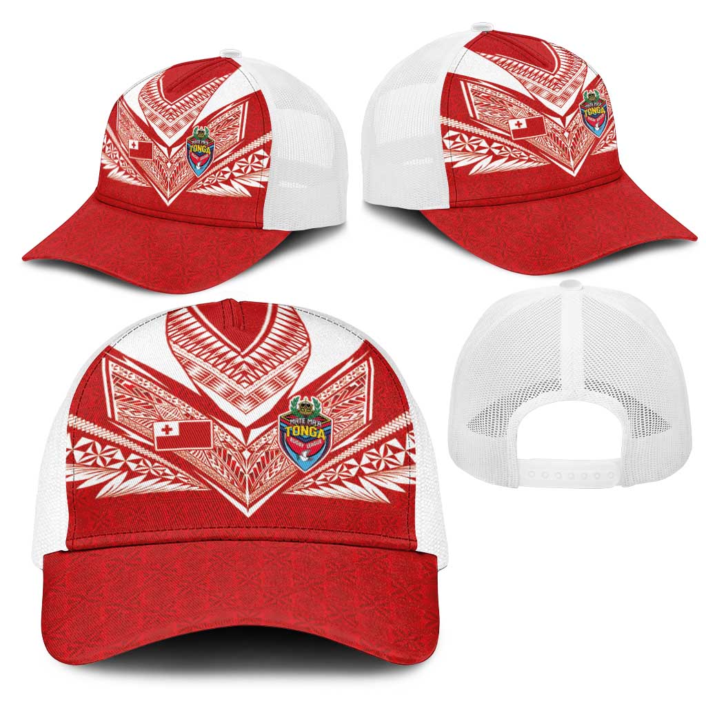 Tonga Rugby Mesh Trucker Cap Ngatu Motifs and Pacific Patterns LT03 - Polynesian Pride