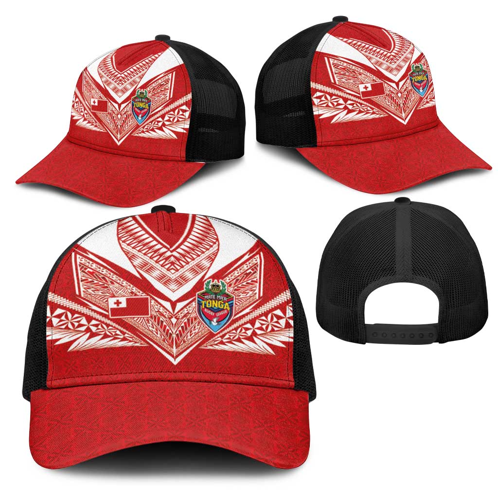 Tonga Rugby Mesh Trucker Cap Ngatu Motifs and Pacific Patterns LT03 - Polynesian Pride