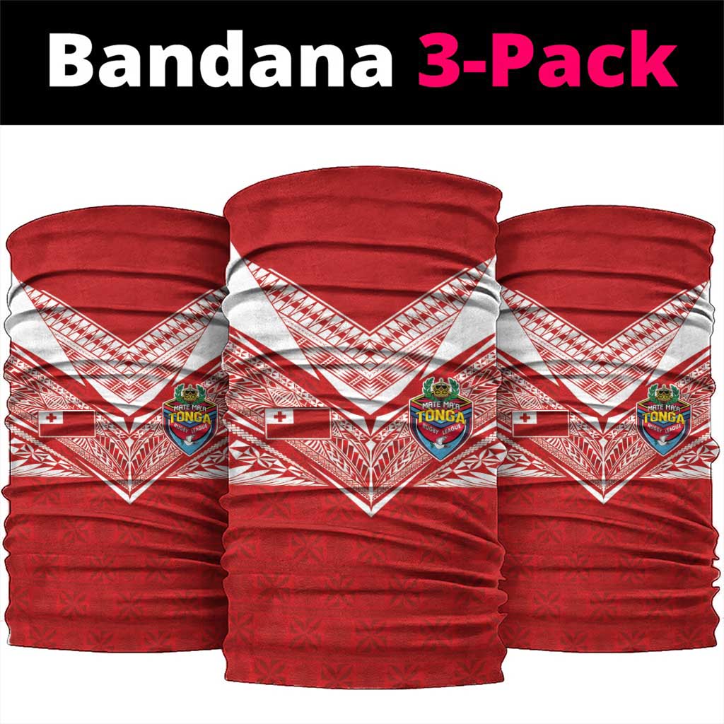 Tonga Rugby Neck Gaiter Ngatu Motifs and Pacific Patterns LT03 package One Size: 25*50cm Red - Polynesian Pride