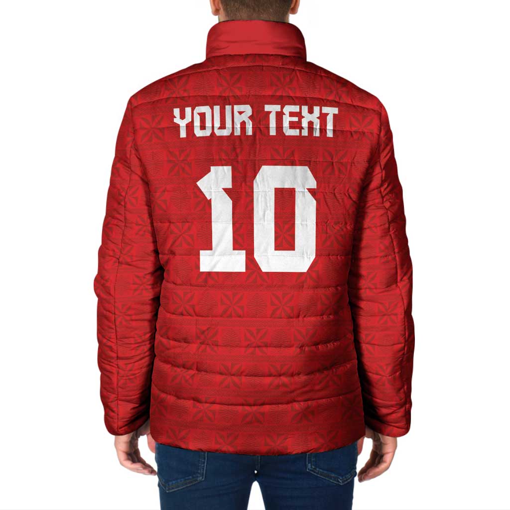 Custom Tonga Rugby Padded Jacket Ngatu Motifs and Pacific Patterns LT03 - Polynesian Pride