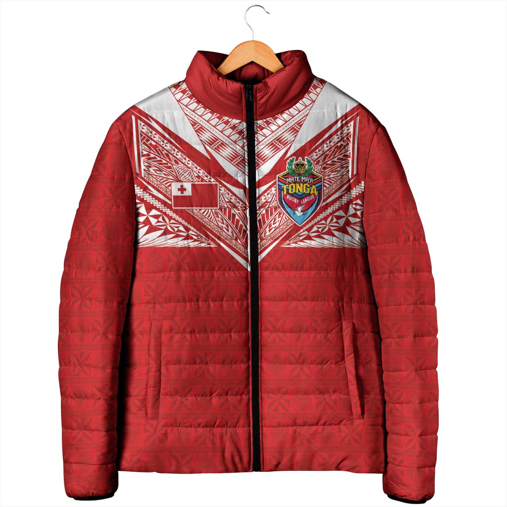Custom Tonga Rugby Padded Jacket Ngatu Motifs and Pacific Patterns LT03 - Polynesian Pride