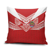 Tonga Rugby Pillow Cover Ngatu Motifs and Pacific Patterns LT03 Red - Polynesian Pride