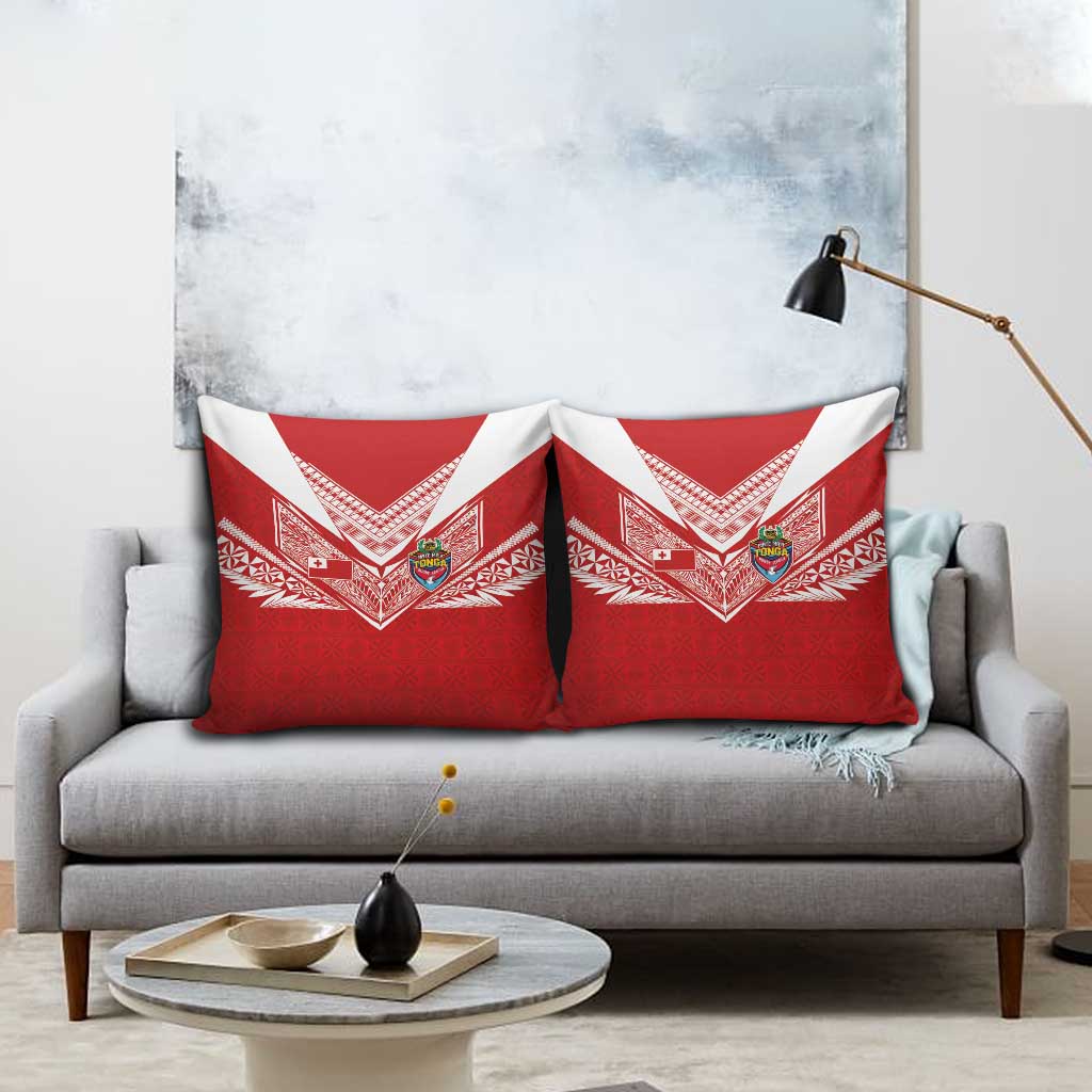 Tonga Rugby Pillow Cover Ngatu Motifs and Pacific Patterns LT03 - Polynesian Pride