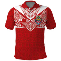 Custom Tonga Rugby Polo Shirt Ngatu Motifs and Pacific Patterns LT03 Red - Polynesian Pride