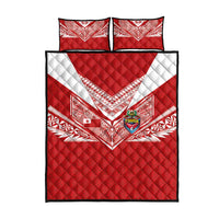 Tonga Rugby Quilt Bed Set Ngatu Motifs and Pacific Patterns LT03 - Polynesian Pride